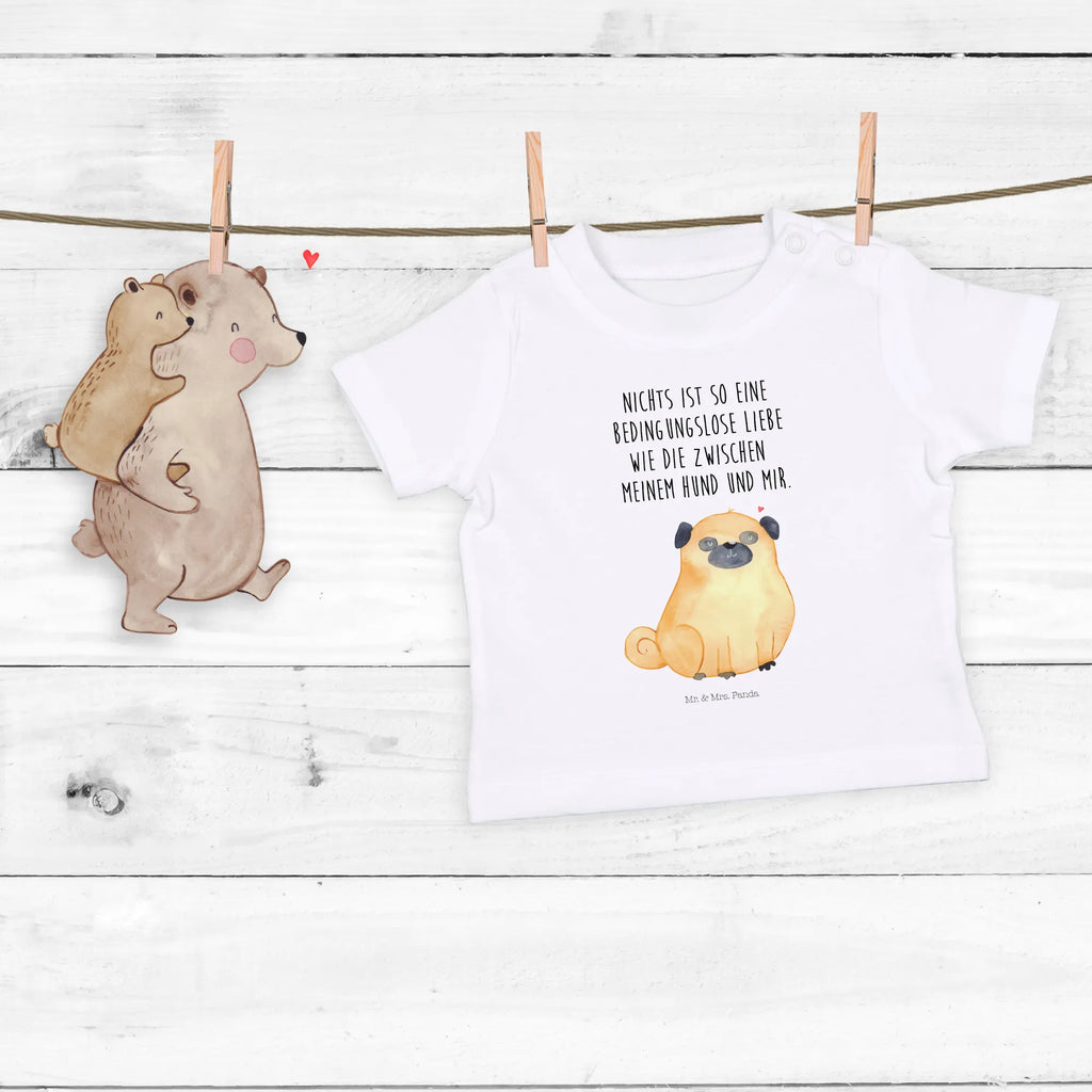 Organic Baby Shirt Mops Baby T-Shirt, Jungen Baby T-Shirt, Mädchen Baby T-Shirt, Shirt, Hund, Hundemotiv, Haustier, Hunderasse, Tierliebhaber, Hundebesitzer, Sprüche, Mops, Liebe, Hundeliebe