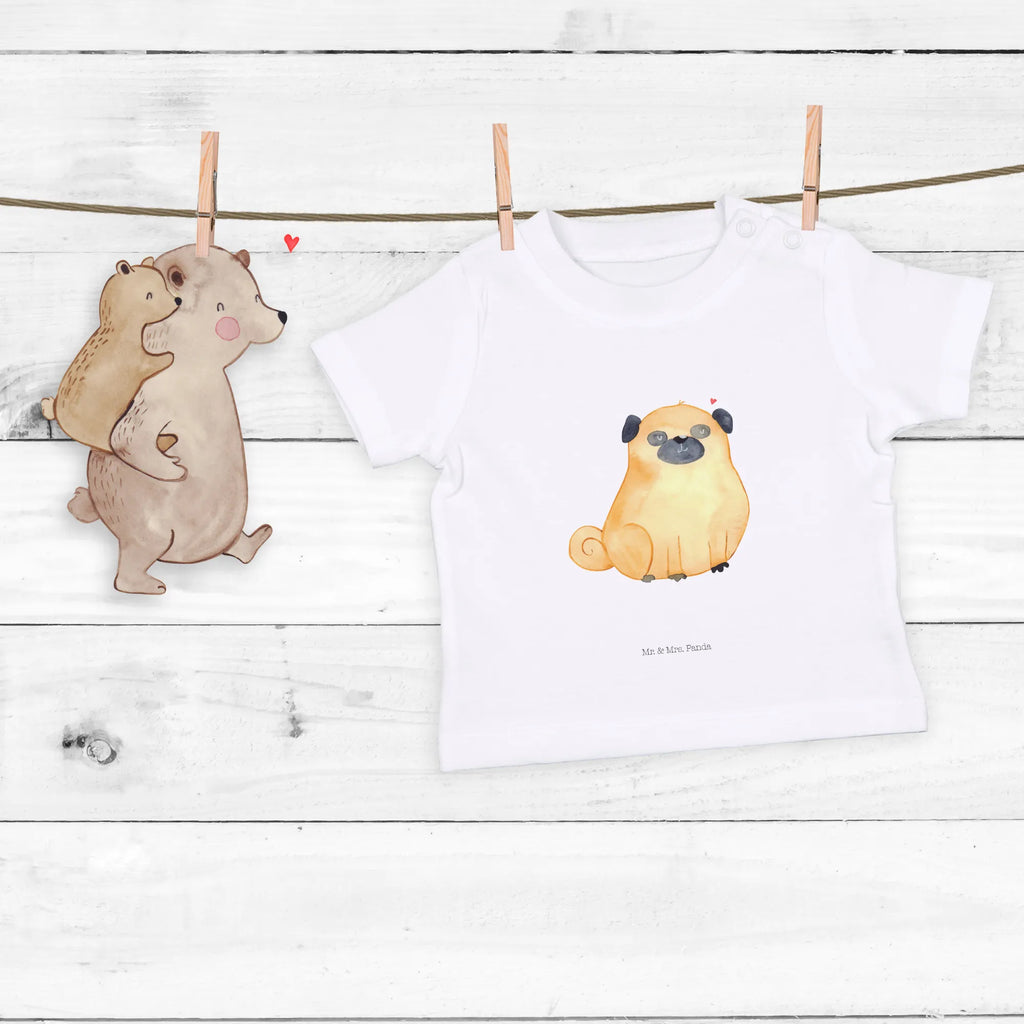 Organic Baby Shirt Mops Baby T-Shirt, Jungen Baby T-Shirt, Mädchen Baby T-Shirt, Shirt, Hund, Hundemotiv, Haustier, Hunderasse, Tierliebhaber, Hundebesitzer, Sprüche, Mops, Liebe, Hundeliebe