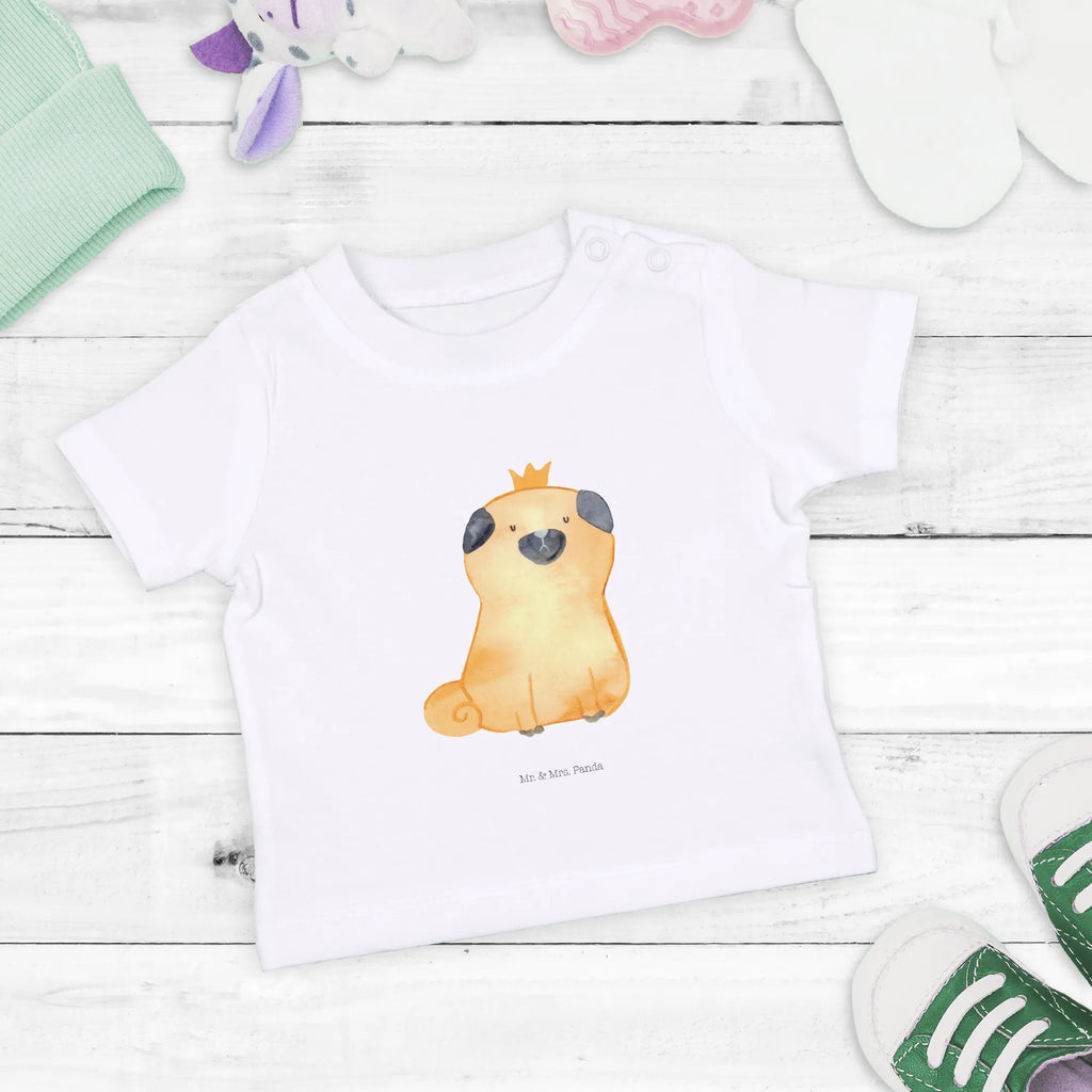 Organic Baby Shirt Mops Krone Baby T-Shirt, Jungen Baby T-Shirt, Mädchen Baby T-Shirt, Shirt, Hund, Hundemotiv, Haustier, Hunderasse, Tierliebhaber, Hundebesitzer, Sprüche, Mops, allergisch, kinderlos, Hausregel, Hundebesitzer. Spruch, lustig