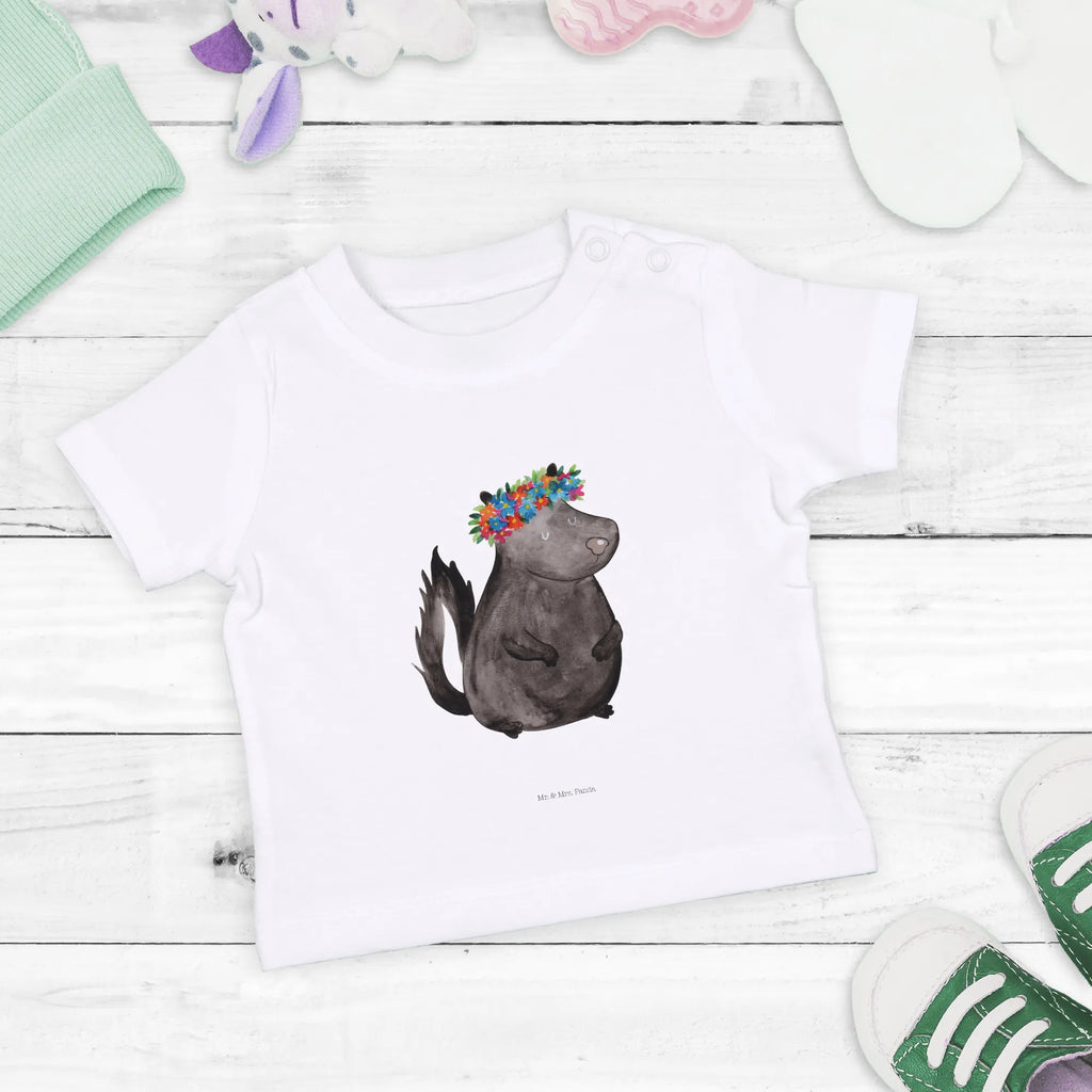 Organic Baby Shirt Stinktier Mädchen Baby T-Shirt, Jungen Baby T-Shirt, Mädchen Baby T-Shirt, Shirt, Stinktier, Skunk, Wildtier, Raubtier, Stinker, Stinki, Yoga, Namaste, Lebe, Liebe, Lache