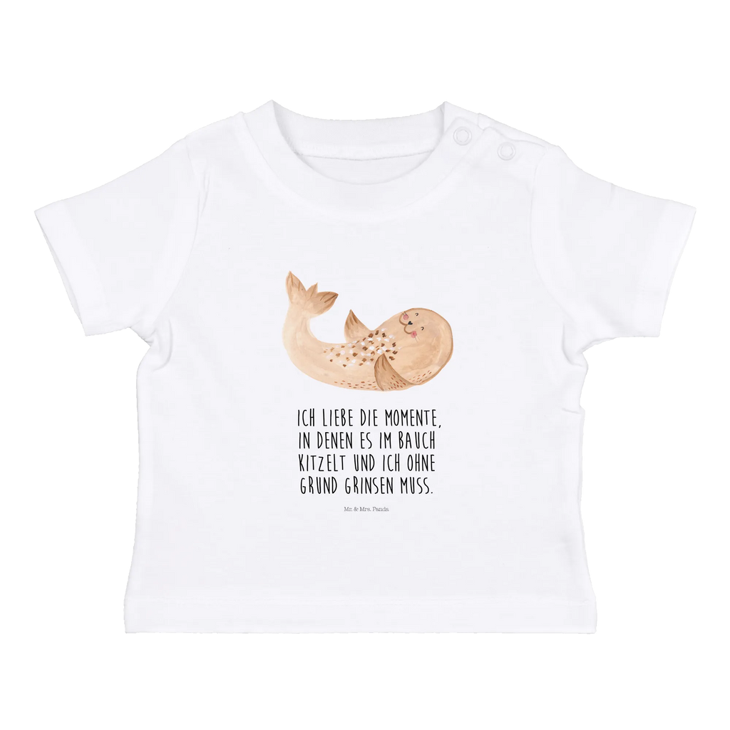 Organic Baby Shirt Robbe Liegen Baby T-Shirt, Jungen Baby T-Shirt, Mädchen Baby T-Shirt, Shirt, Tiermotive, Gute Laune, lustige Sprüche, Tiere, Robbe, Robben, Seehund, Strand, Meerestier, Ostsee, Nordsee, Lachen, Freude