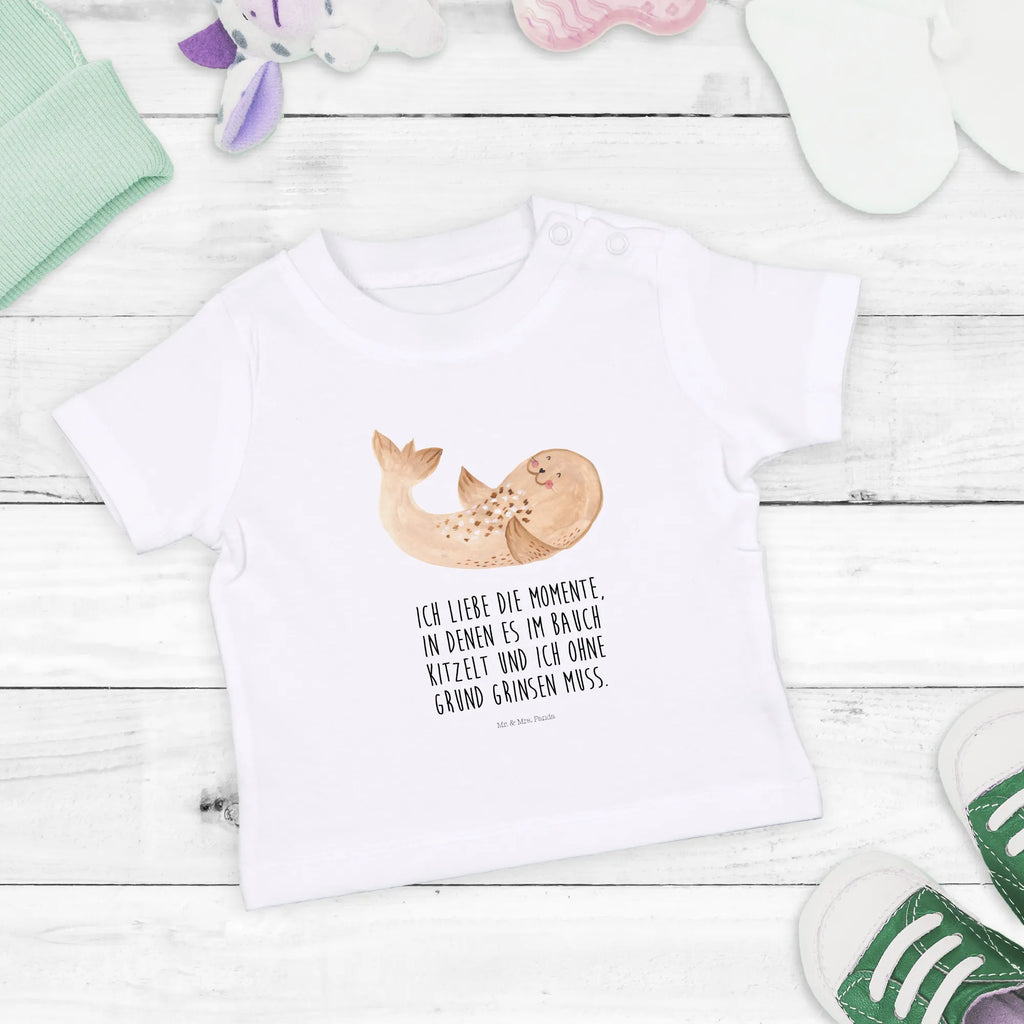 Organic Baby Shirt Robbe Liegen Baby T-Shirt, Jungen Baby T-Shirt, Mädchen Baby T-Shirt, Shirt, Tiermotive, Gute Laune, lustige Sprüche, Tiere, Robbe, Robben, Seehund, Strand, Meerestier, Ostsee, Nordsee, Lachen, Freude