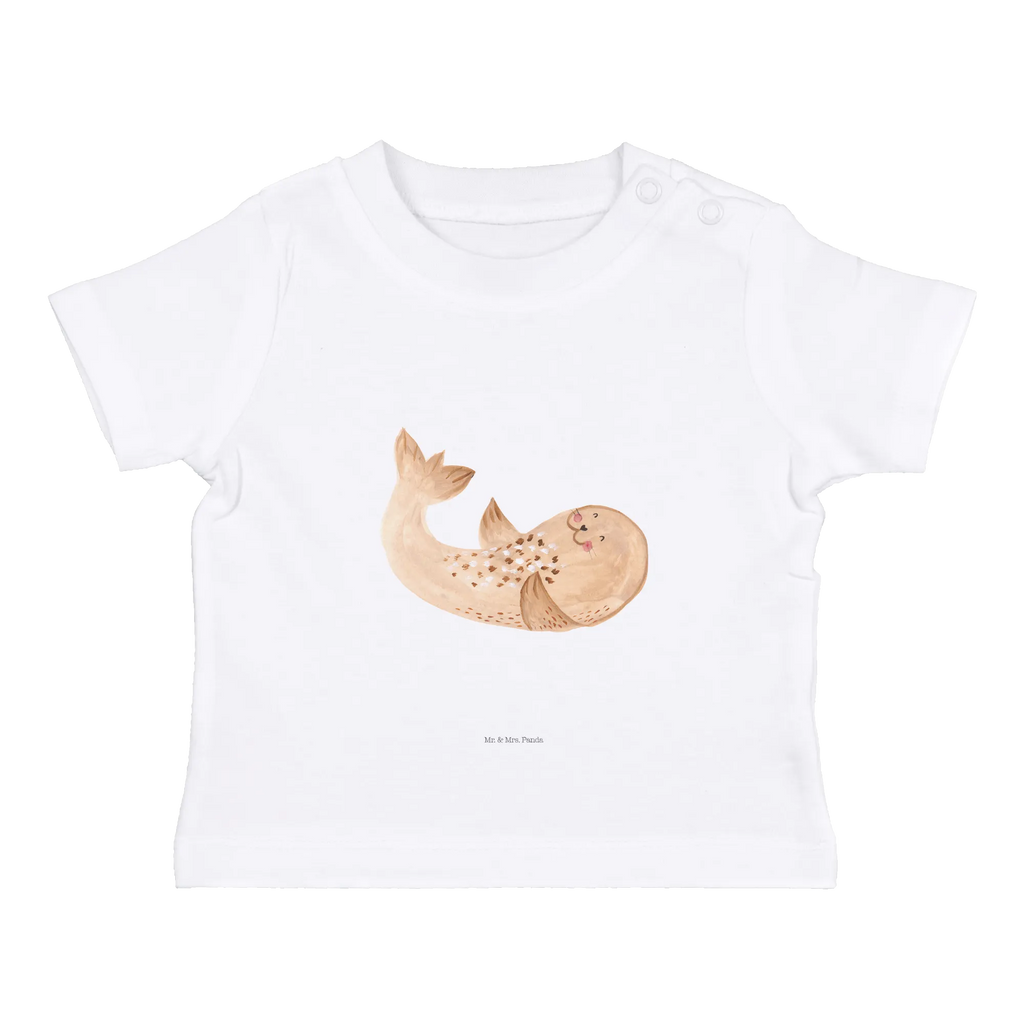 Organic Baby Shirt Robbe Liegen Baby T-Shirt, Jungen Baby T-Shirt, Mädchen Baby T-Shirt, Shirt, Tiermotive, Gute Laune, lustige Sprüche, Tiere, Robbe, Robben, Seehund, Strand, Meerestier, Ostsee, Nordsee, Lachen, Freude