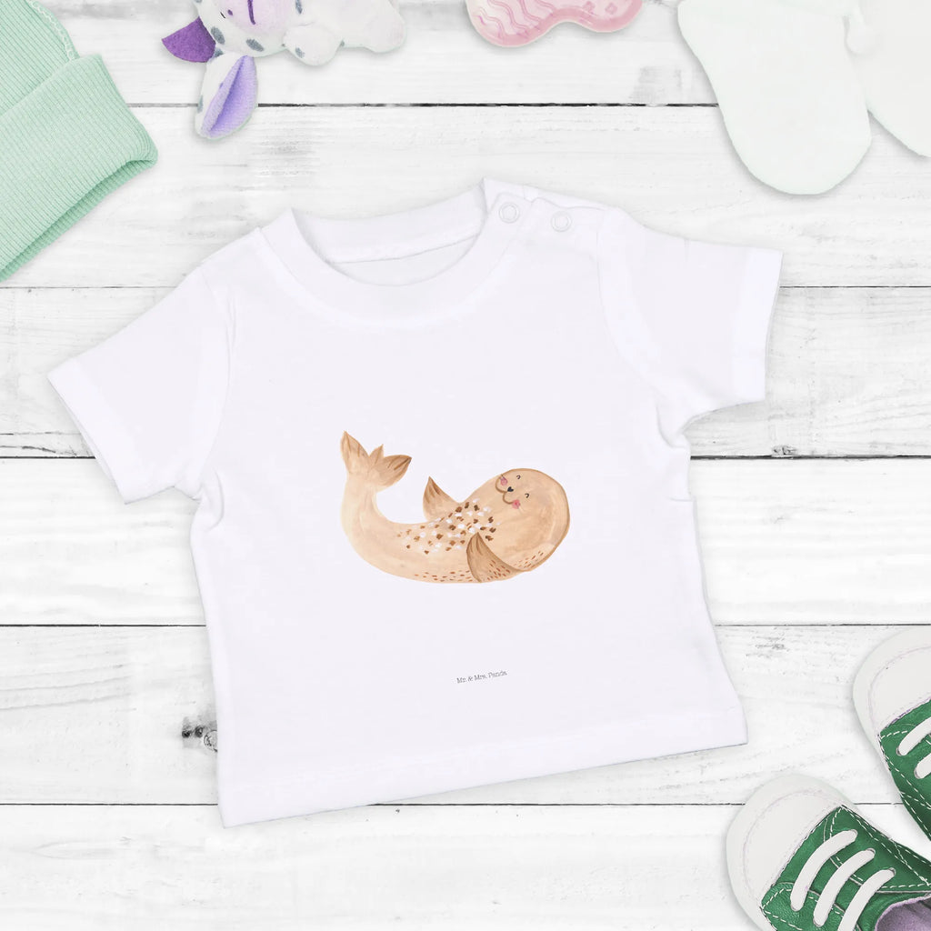 Organic Baby Shirt Robbe Liegen Baby T-Shirt, Jungen Baby T-Shirt, Mädchen Baby T-Shirt, Shirt, Tiermotive, Gute Laune, lustige Sprüche, Tiere, Robbe, Robben, Seehund, Strand, Meerestier, Ostsee, Nordsee, Lachen, Freude