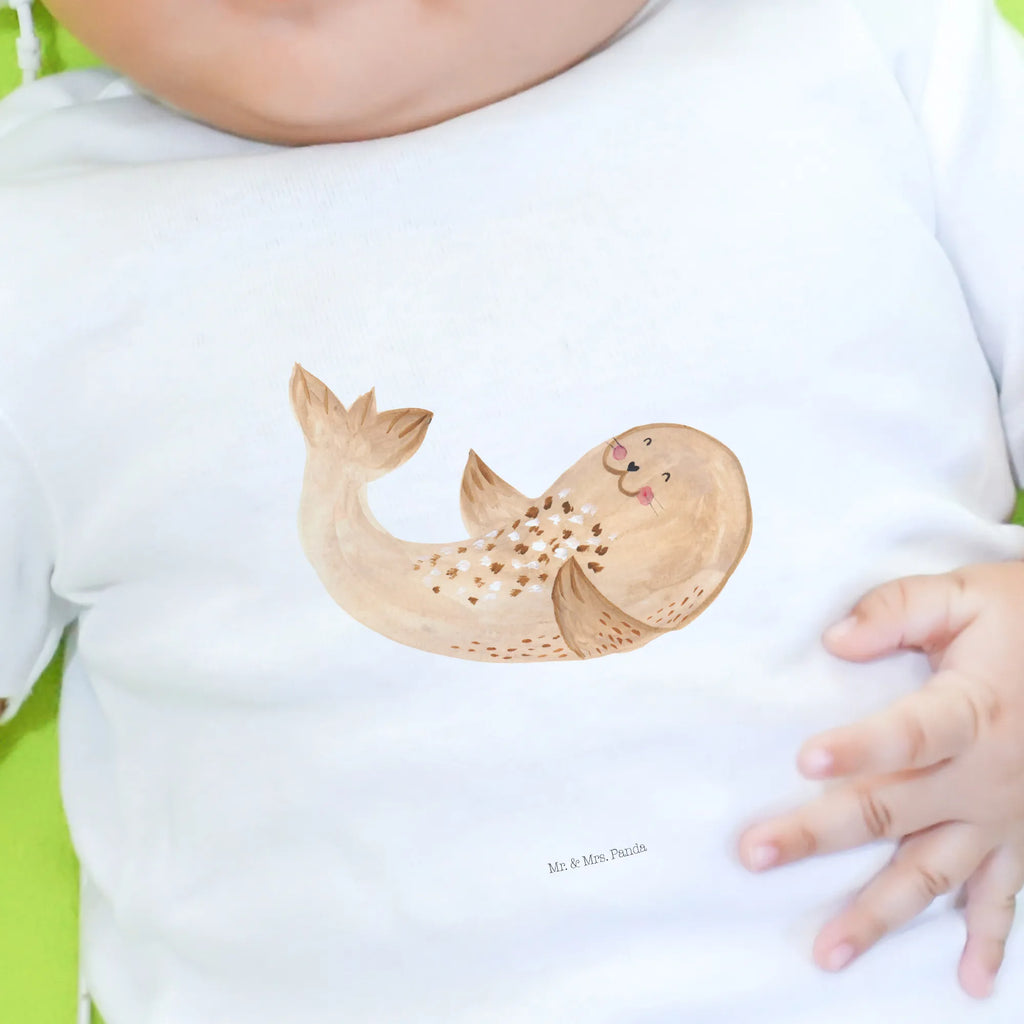 Organic Baby Shirt Robbe Liegen Baby T-Shirt, Jungen Baby T-Shirt, Mädchen Baby T-Shirt, Shirt, Tiermotive, Gute Laune, lustige Sprüche, Tiere, Robbe, Robben, Seehund, Strand, Meerestier, Ostsee, Nordsee, Lachen, Freude