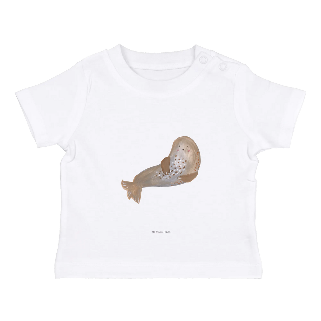 Organic Baby Shirt Robbe Lachen Baby T-Shirt, Jungen Baby T-Shirt, Mädchen Baby T-Shirt, Shirt, Tiermotive, Gute Laune, lustige Sprüche, Tiere, Robbe, Robben, Seehund, Strand, Meerestier, Ostsee, Nordsee