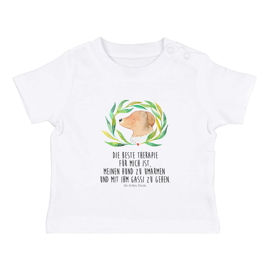 Organic Baby Shirt Hund Blumen Baby T-Shirt, Jungen Baby T-Shirt, Mädchen Baby T-Shirt, Shirt, Hund, Hundemotiv, Haustier, Hunderasse, Tierliebhaber, Hundebesitzer, Sprüche, Ranke, Therapie, Selbsttherapie, Hundeliebe, Hundeglück, Hunde