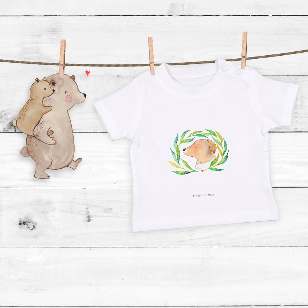 Organic Baby Shirt Hund Blumen Baby T-Shirt, Jungen Baby T-Shirt, Mädchen Baby T-Shirt, Shirt, Hund, Hundemotiv, Haustier, Hunderasse, Tierliebhaber, Hundebesitzer, Sprüche, Ranke, Therapie, Selbsttherapie, Hundeliebe, Hundeglück, Hunde