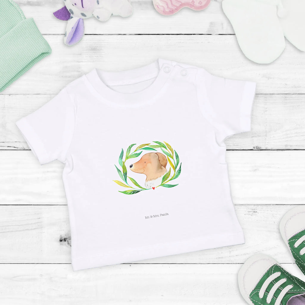 Organic Baby Shirt Hund Blumen Baby T-Shirt, Jungen Baby T-Shirt, Mädchen Baby T-Shirt, Shirt, Hund, Hundemotiv, Haustier, Hunderasse, Tierliebhaber, Hundebesitzer, Sprüche, Ranke, Therapie, Selbsttherapie, Hundeliebe, Hundeglück, Hunde