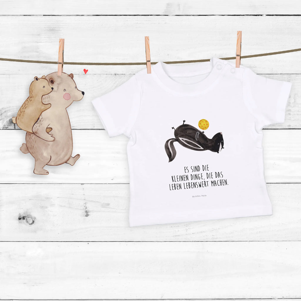 Organic Baby Shirt Stinktier Ball Baby T-Shirt, Jungen Baby T-Shirt, Mädchen Baby T-Shirt, Shirt, Stinktier, Skunk, Wildtier, Raubtier, Stinker, Stinki, verspielt, Weisheit