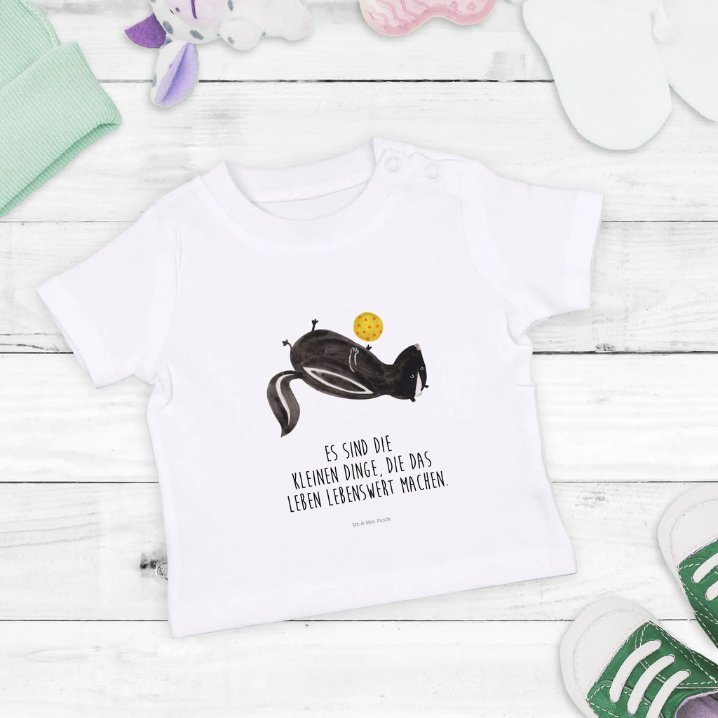 Organic Baby Shirt Stinktier Ball Baby T-Shirt, Jungen Baby T-Shirt, Mädchen Baby T-Shirt, Shirt, Stinktier, Skunk, Wildtier, Raubtier, Stinker, Stinki, verspielt, Weisheit