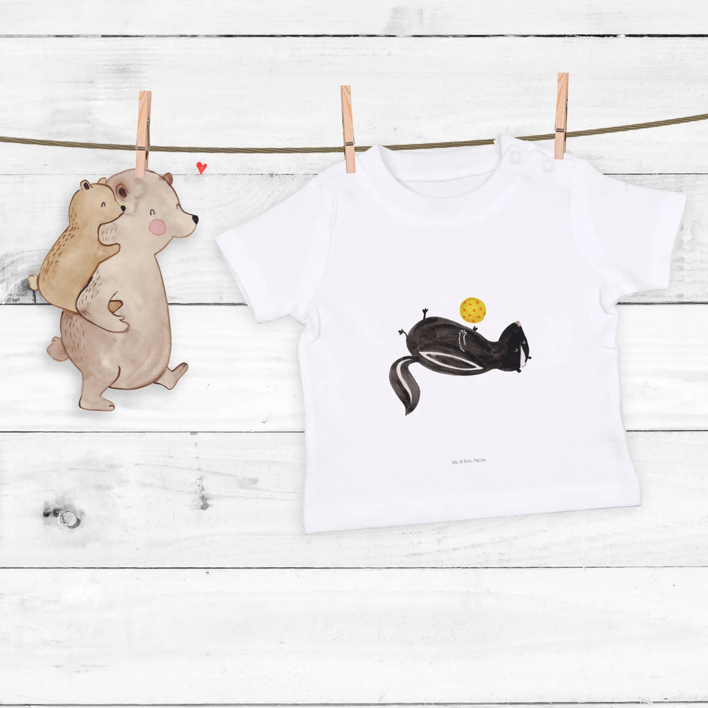 Organic Baby Shirt Stinktier Ball Baby T-Shirt, Jungen Baby T-Shirt, Mädchen Baby T-Shirt, Shirt, Stinktier, Skunk, Wildtier, Raubtier, Stinker, Stinki, verspielt, Weisheit