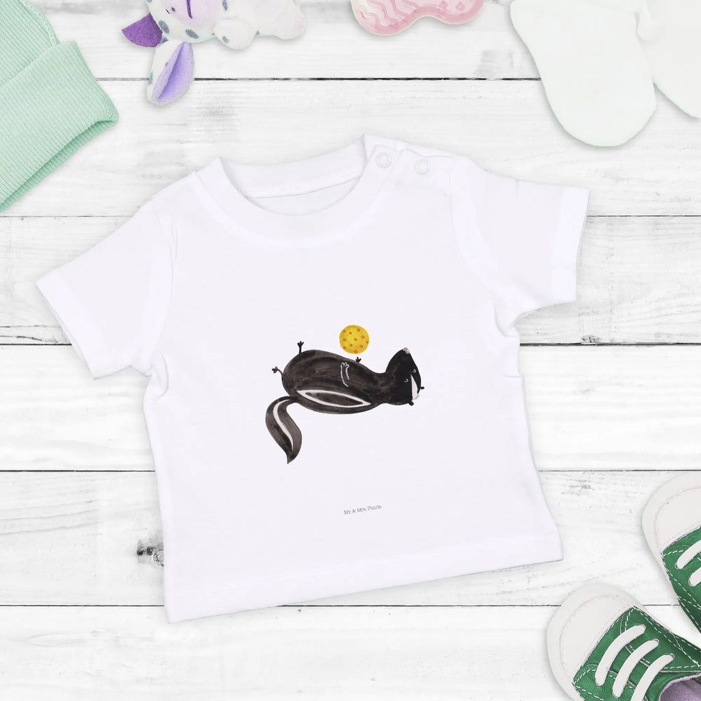 Organic Baby Shirt Stinktier Ball Baby T-Shirt, Jungen Baby T-Shirt, Mädchen Baby T-Shirt, Shirt, Stinktier, Skunk, Wildtier, Raubtier, Stinker, Stinki, verspielt, Weisheit