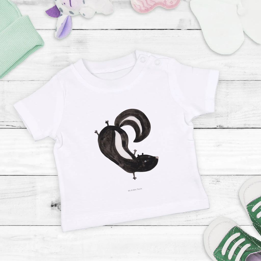 Organic Baby Shirt Stinktier Handstand Baby T-Shirt, Jungen Baby T-Shirt, Mädchen Baby T-Shirt, Shirt, Stinktier, Skunk, Wildtier, Raubtier, Stinker, Stinki, Spielplatz, verpielt, Kind