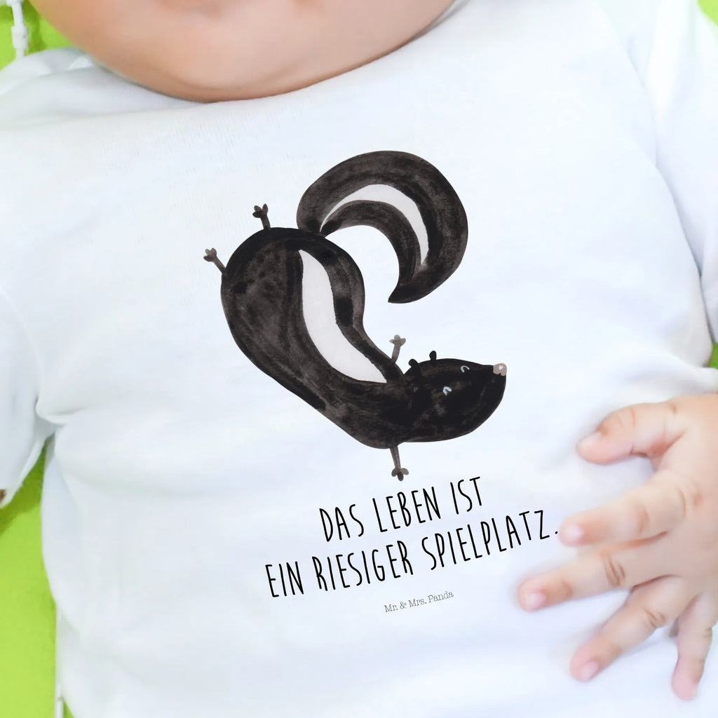 Organic Baby Shirt Stinktier Handstand Baby T-Shirt, Jungen Baby T-Shirt, Mädchen Baby T-Shirt, Shirt, Stinktier, Skunk, Wildtier, Raubtier, Stinker, Stinki, Spielplatz, verpielt, Kind