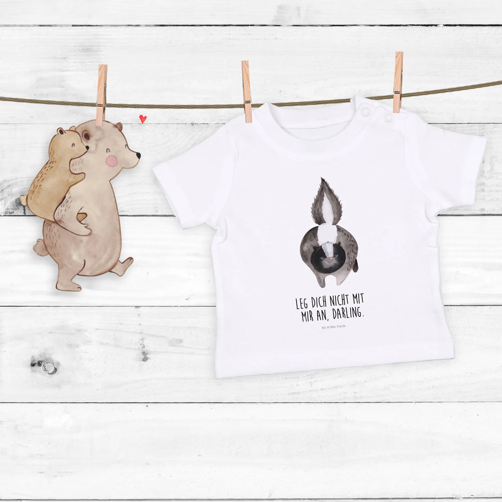 Organic Baby Shirt Stinktier Angriff Baby T-Shirt, Jungen Baby T-Shirt, Mädchen Baby T-Shirt, Shirt, Stinktier, Skunk, Wildtier, Raubtier, Stinker, Stinki, wütend, Drohung