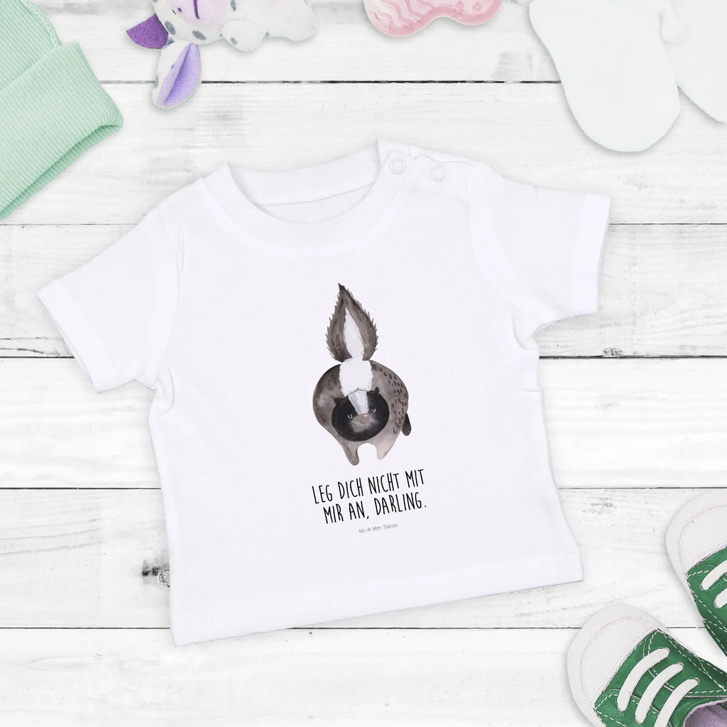 Organic Baby Shirt Stinktier Angriff Baby T-Shirt, Jungen Baby T-Shirt, Mädchen Baby T-Shirt, Shirt, Stinktier, Skunk, Wildtier, Raubtier, Stinker, Stinki, wütend, Drohung