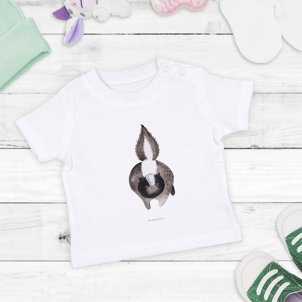 Organic Baby Shirt Stinktier Angriff Baby T-Shirt, Jungen Baby T-Shirt, Mädchen Baby T-Shirt, Shirt, Stinktier, Skunk, Wildtier, Raubtier, Stinker, Stinki, wütend, Drohung