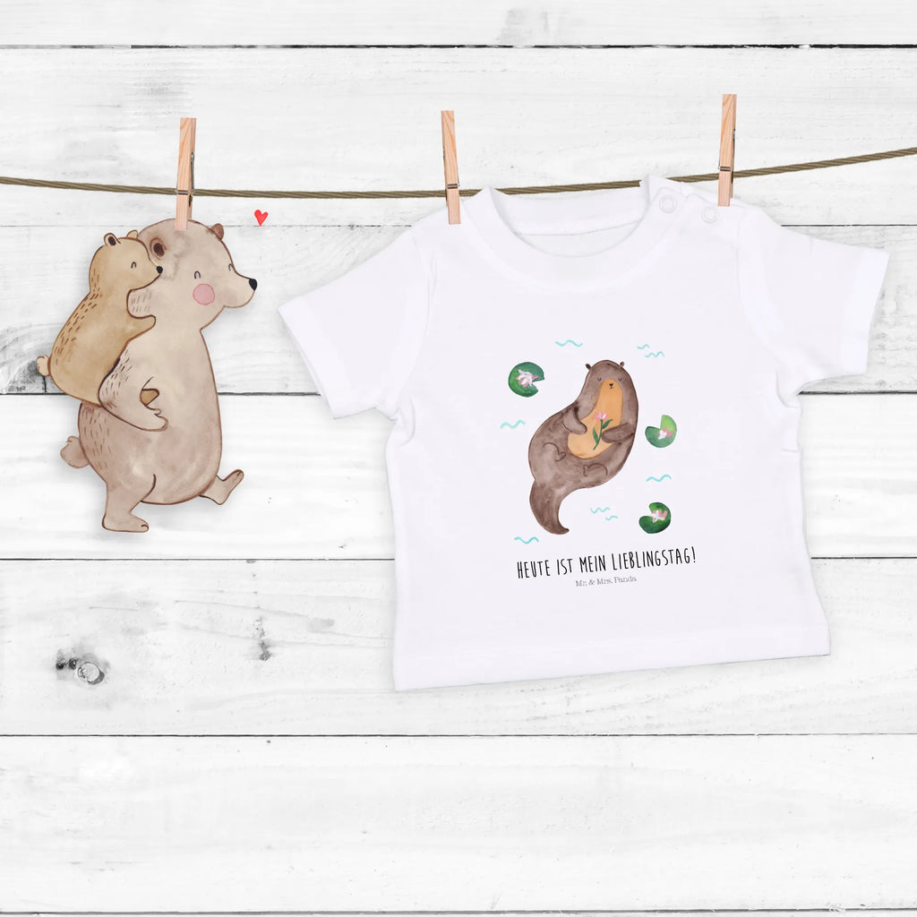 Organic Baby Shirt Otter Seerose Baby T-Shirt, Jungen Baby T-Shirt, Mädchen Baby T-Shirt, Shirt, Otter, Fischotter, Seeotter, Otter Seeotter See Otter