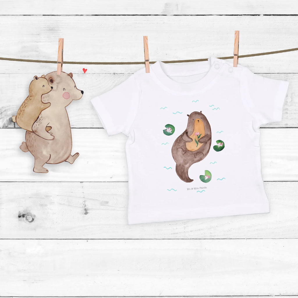 Organic Baby Shirt Otter Seerose Baby T-Shirt, Jungen Baby T-Shirt, Mädchen Baby T-Shirt, Shirt, Otter, Fischotter, Seeotter, Otter Seeotter See Otter