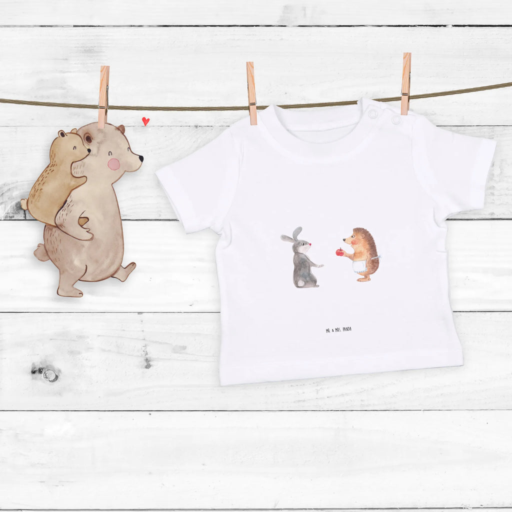 Organic Baby Shirt Hase Igel Baby T-Shirt, Jungen Baby T-Shirt, Mädchen Baby T-Shirt, Shirt, Tiermotive, Gute Laune, lustige Sprüche, Tiere, Igel und Hase, Igel, Hase, Liebe Spruch, Liebeskummer Geschenk, Herzschmerz, Trösten, Trennungsschmerz, Spruch romantisch