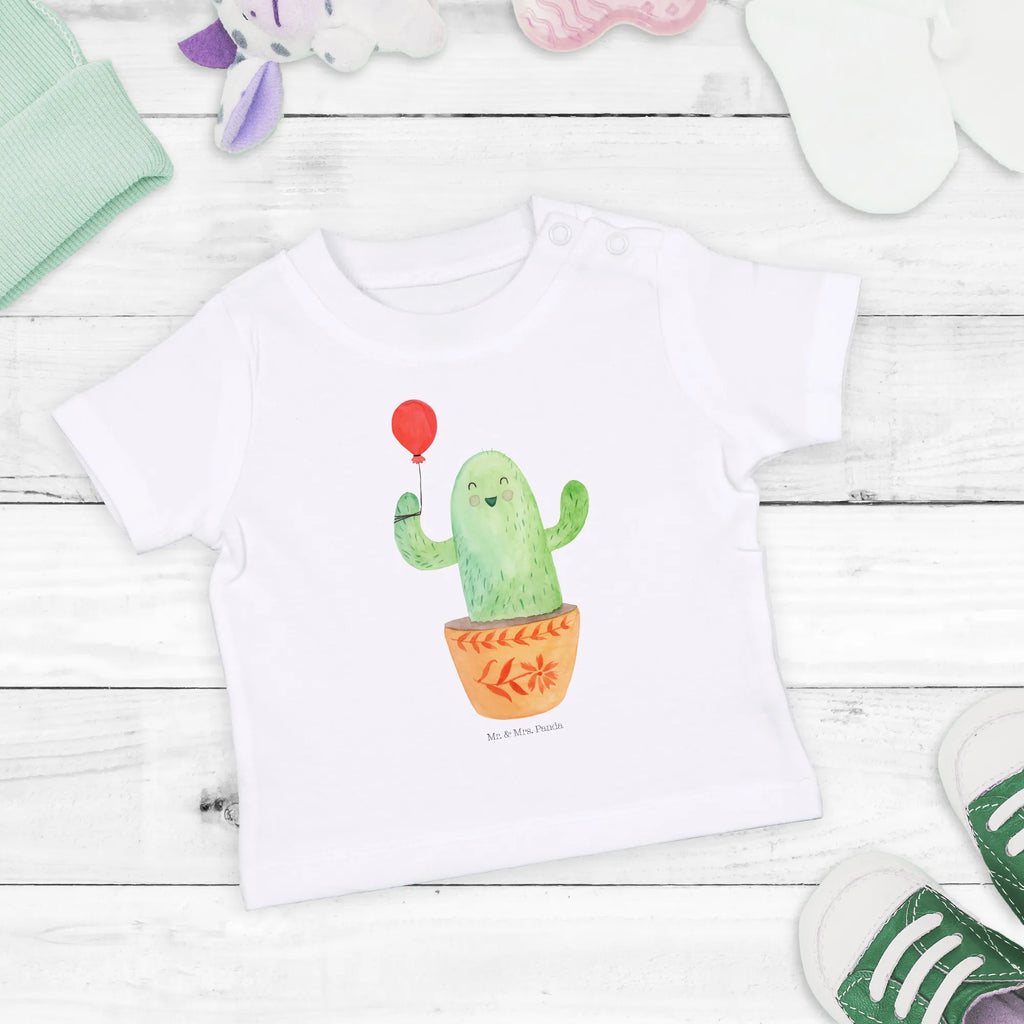 Organic Baby Shirt Kaktus Luftballon Baby T-Shirt, Jungen Baby T-Shirt, Mädchen Baby T-Shirt, Shirt, Kaktus, Kakteen, Luftballon, Neustart, Freude, Büro, Stress, Büroalltag, Freundin, Freund, Ausbildung, Prüfung