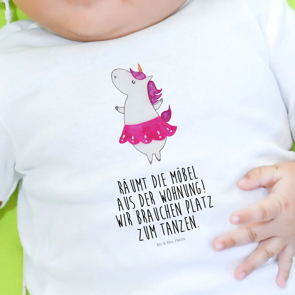 Organic Baby Shirt Einhorn Ballerina Baby T-Shirt, Jungen Baby T-Shirt, Mädchen Baby T-Shirt, Shirt, Einhorn, Einhörner, Einhorn Deko, Pegasus, Unicorn, Tanzen, Ballerina, Party, Wohnung, Spaß, Feiern, Geburtstag, Tänzerin, Lebenslust, Lebensfreude