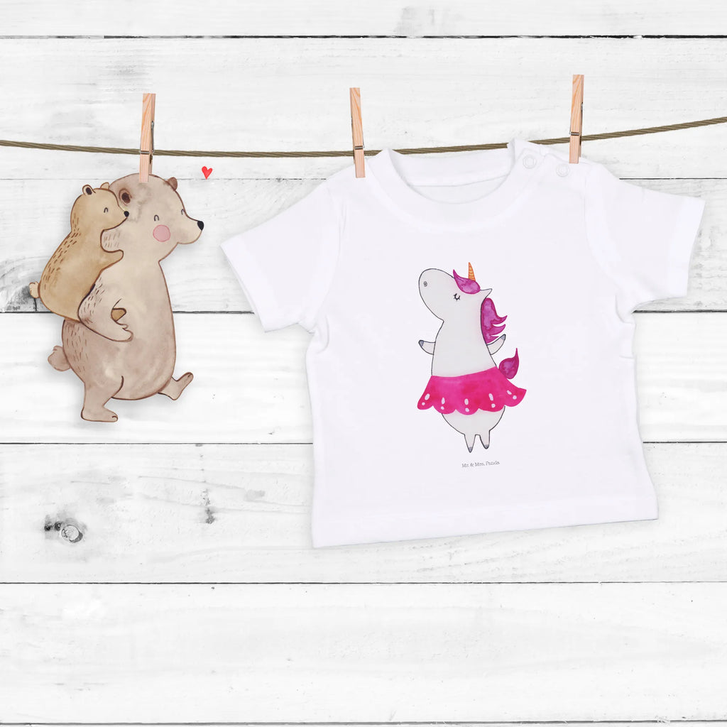 Organic Baby Shirt Einhorn Ballerina Baby T-Shirt, Jungen Baby T-Shirt, Mädchen Baby T-Shirt, Shirt, Einhorn, Einhörner, Einhorn Deko, Pegasus, Unicorn, Tanzen, Ballerina, Party, Wohnung, Spaß, Feiern, Geburtstag, Tänzerin, Lebenslust, Lebensfreude