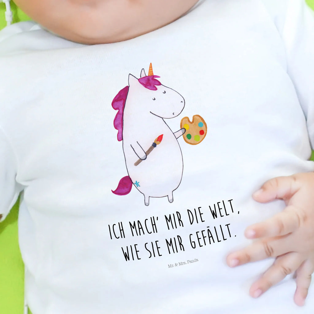 Organic Baby Shirt Einhorn Künstler Baby T-Shirt, Jungen Baby T-Shirt, Mädchen Baby T-Shirt, Shirt, Einhorn, Einhörner, Einhorn Deko, Pegasus, Unicorn, Englisch, Künstler, Artist, Malen, Zeichnen, Welt, Farbe, Stift, Pinsel, Geschenk, Maler