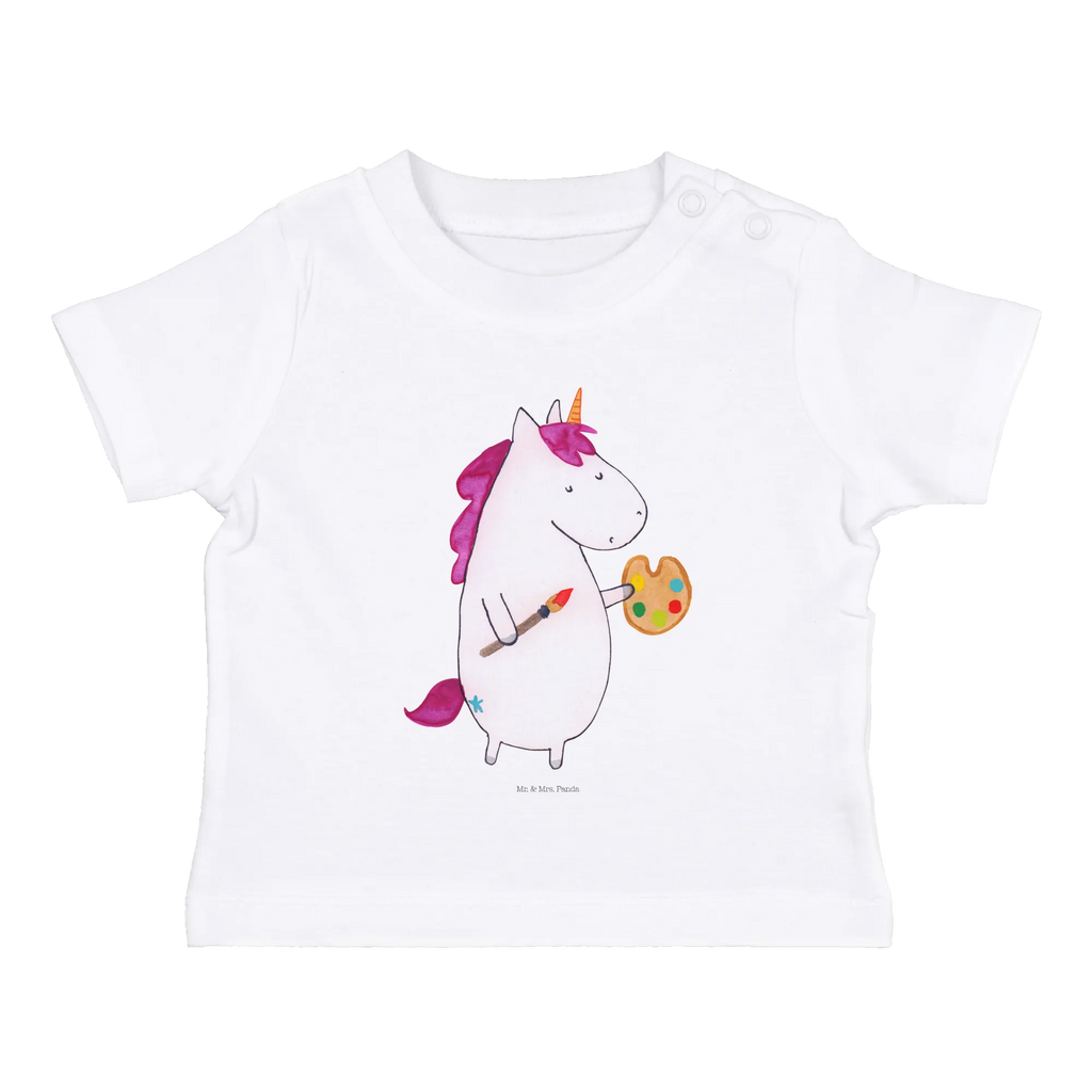 Organic Baby Shirt Einhorn Künstler Baby T-Shirt, Jungen Baby T-Shirt, Mädchen Baby T-Shirt, Shirt, Einhorn, Einhörner, Einhorn Deko, Pegasus, Unicorn, Englisch, Künstler, Artist, Malen, Zeichnen, Welt, Farbe, Stift, Pinsel, Geschenk, Maler