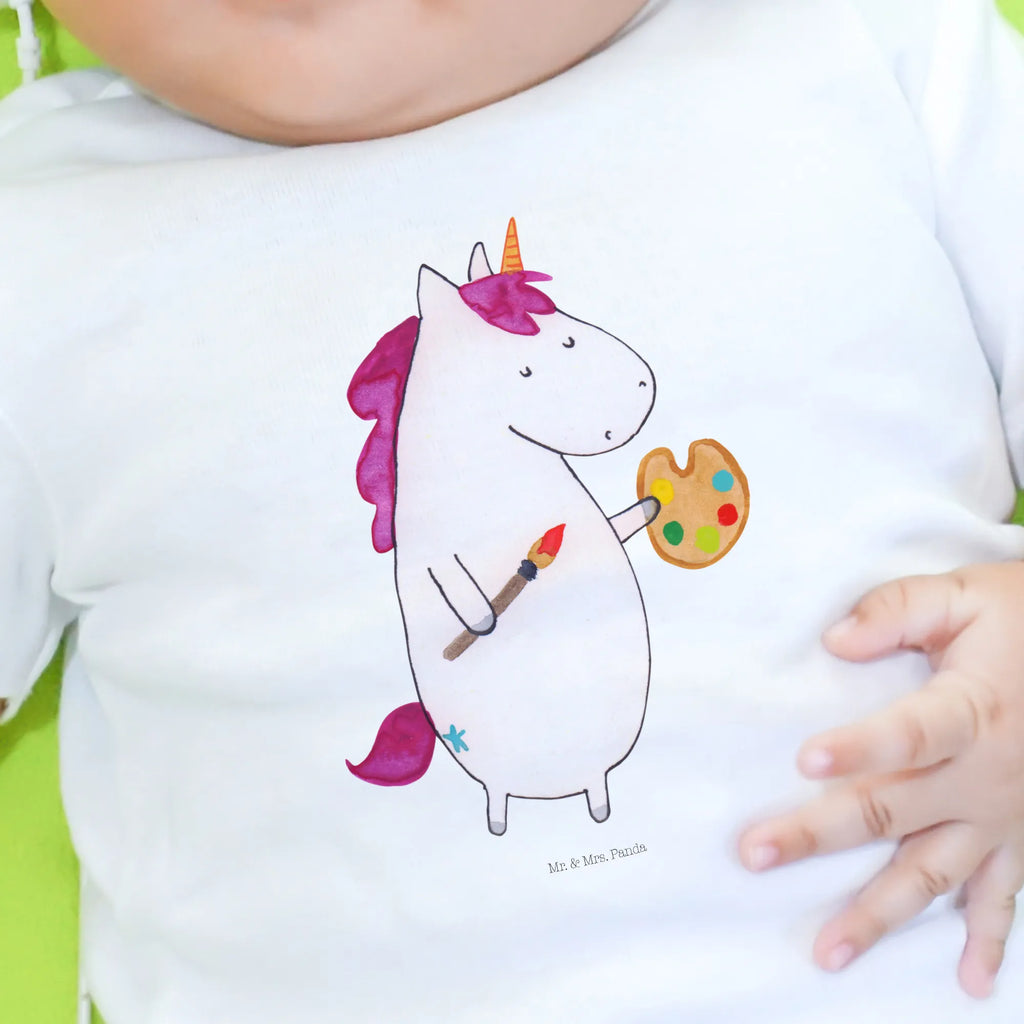 Organic Baby Shirt Einhorn Künstler Baby T-Shirt, Jungen Baby T-Shirt, Mädchen Baby T-Shirt, Shirt, Einhorn, Einhörner, Einhorn Deko, Pegasus, Unicorn, Englisch, Künstler, Artist, Malen, Zeichnen, Welt, Farbe, Stift, Pinsel, Geschenk, Maler