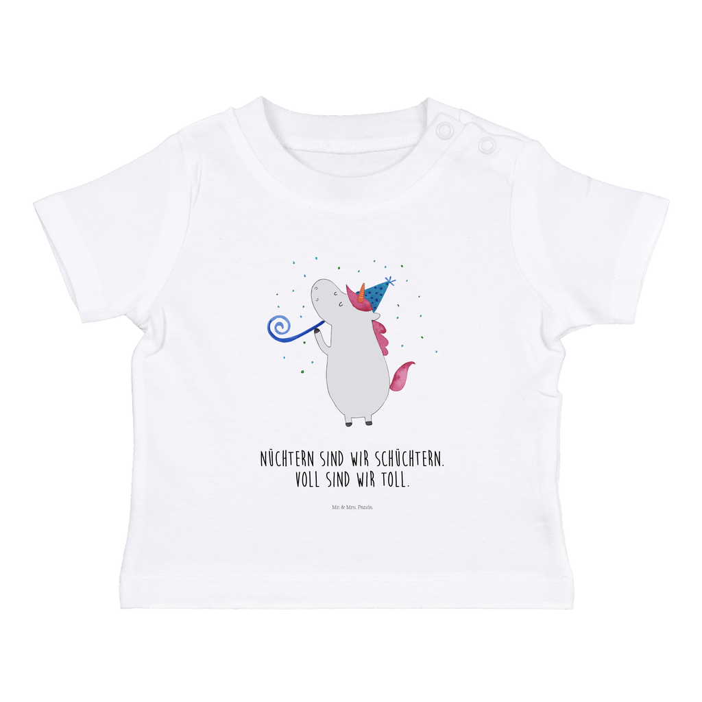 Organic Baby Shirt Einhorn Party Baby T-Shirt, Jungen Baby T-Shirt, Mädchen Baby T-Shirt, Shirt, Einhorn, Einhörner, Einhorn Deko, Pegasus, Unicorn, Glitzer, Konfetti, Party, Geburtstag, Feier, Fest, Alkohol, Disco, Club