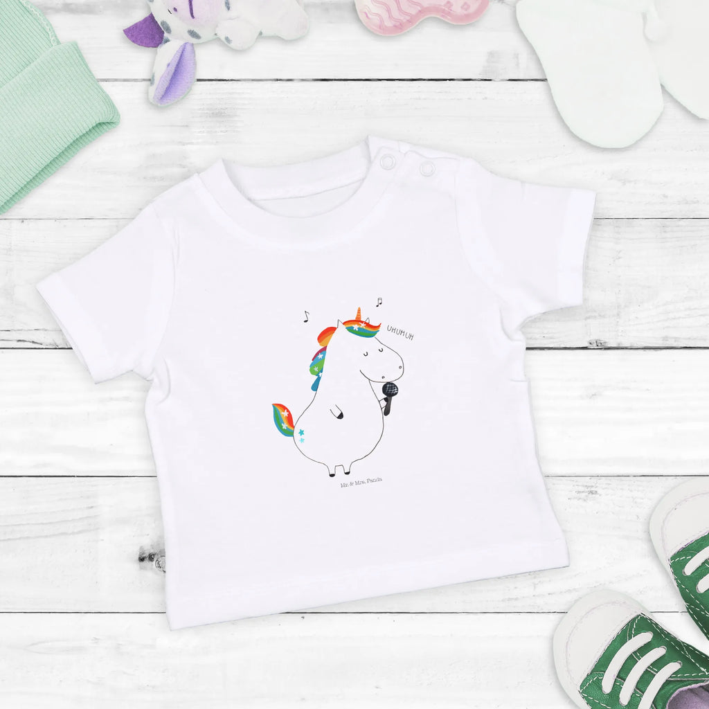 Organic Baby Shirt Einhorn Sänger Baby T-Shirt, Jungen Baby T-Shirt, Mädchen Baby T-Shirt, Shirt, Einhorn, Einhörner, Einhorn Deko, Unicorn, Glitzer, Konfetti, Party, Geburtstag, Feier, Fest, Disco, Sängerin, Sänger, Freundin