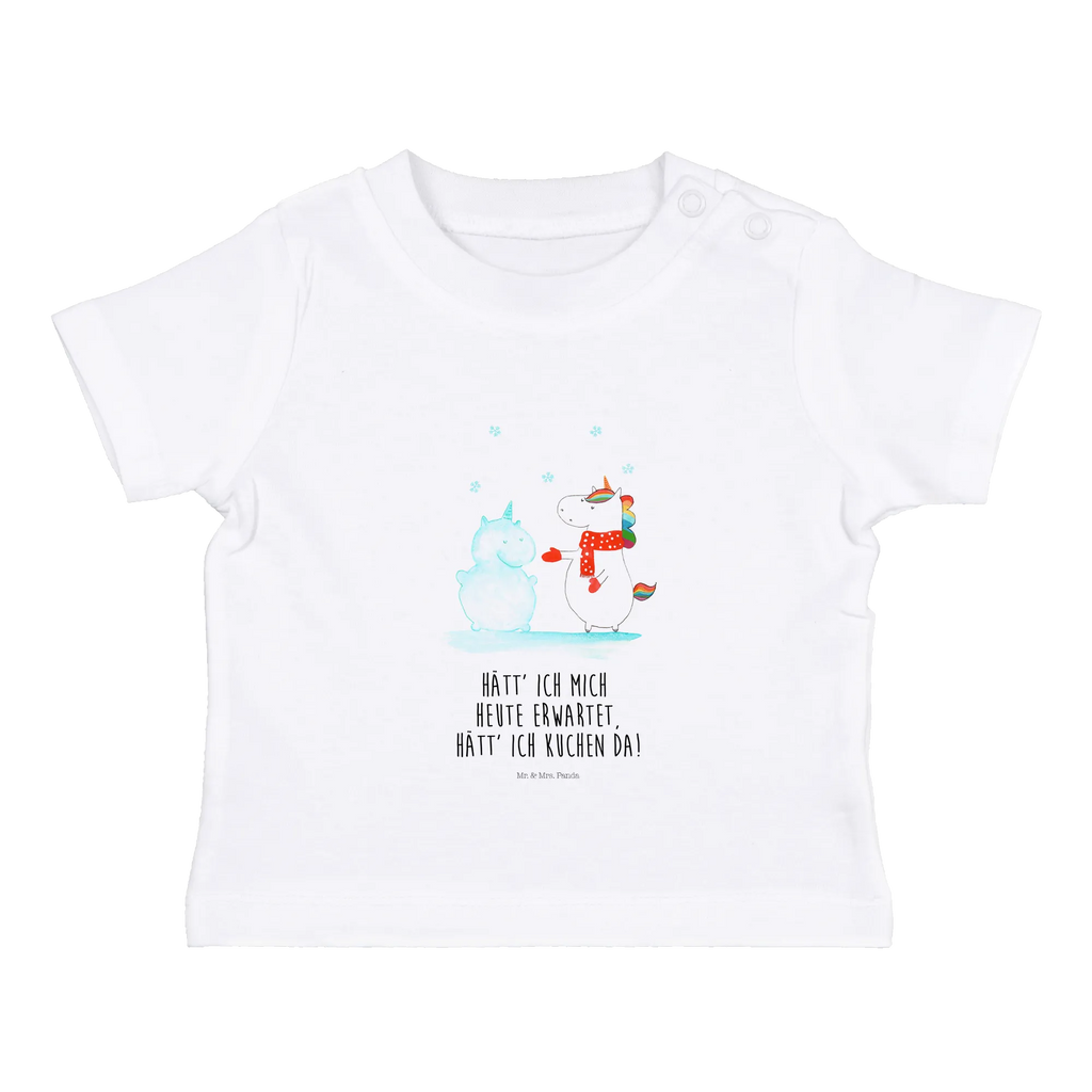 Organic Baby Shirt Einhorn Schneemann Baby T-Shirt, Jungen Baby T-Shirt, Mädchen Baby T-Shirt, Shirt, Einhorn, Einhörner, Einhorn Deko, Pegasus, Unicorn, Schneemann, Winter, Schnee, Kuchen, Weihnachten, kalt, Mütze, Handschuhe, X-Mas