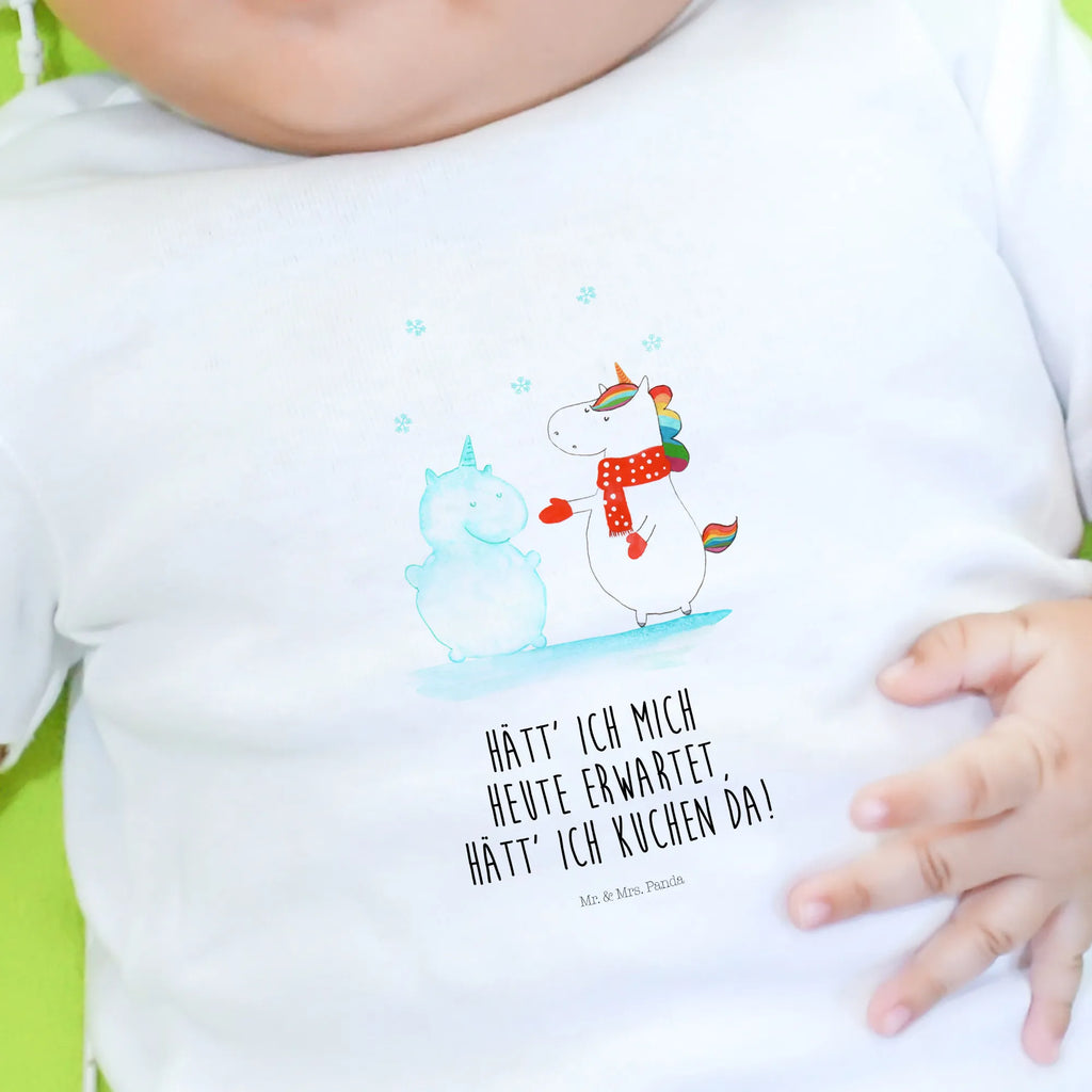 Organic Baby Shirt Einhorn Schneemann Baby T-Shirt, Jungen Baby T-Shirt, Mädchen Baby T-Shirt, Shirt, Einhorn, Einhörner, Einhorn Deko, Unicorn, Schneemann, Winter, Schnee, Kuchen, Weihnachten, kalt, Mütze, Handschuhe, X-Mas