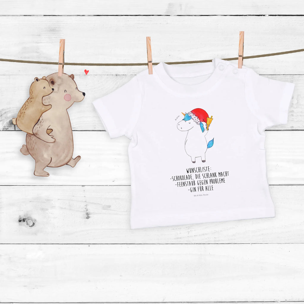 Organic Baby Shirt Einhorn Weihnachtsmann Baby T-Shirt, Jungen Baby T-Shirt, Mädchen Baby T-Shirt, Shirt, Einhorn, Einhörner, Einhorn Deko, Pegasus, Unicorn, Gin, Schokolade, Schoki, Weihnachten, Weihnachtsmann, Nikolaus, Wunschzettel, Wunschliste, Feenstaub