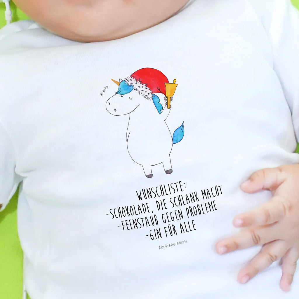 Organic Baby Shirt Einhorn Weihnachtsmann Baby T-Shirt, Jungen Baby T-Shirt, Mädchen Baby T-Shirt, Shirt, Einhorn, Einhörner, Einhorn Deko, Pegasus, Unicorn, Gin, Schokolade, Schoki, Weihnachten, Weihnachtsmann, Nikolaus, Wunschzettel, Wunschliste, Feenstaub