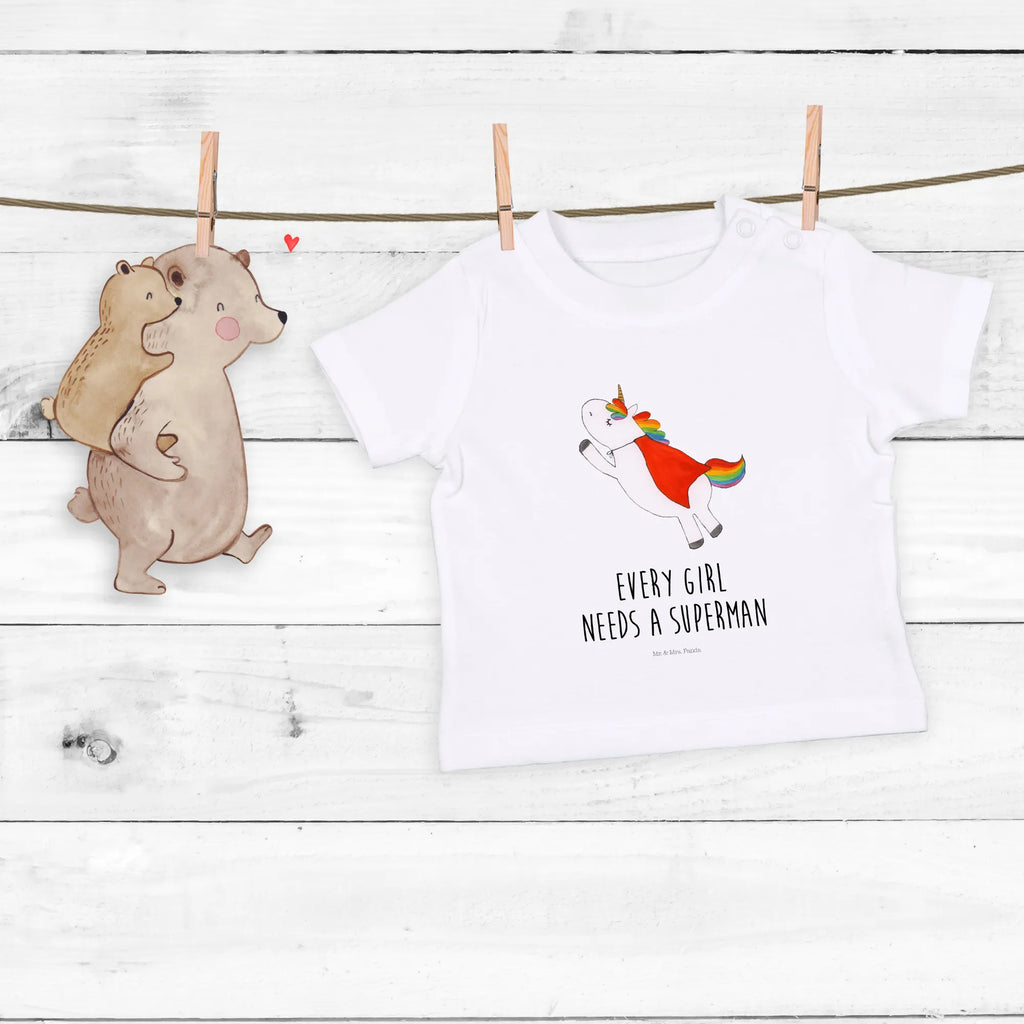 Organic Baby Shirt Einhorn Super Baby T-Shirt, Jungen Baby T-Shirt, Mädchen Baby T-Shirt, Shirt, Einhorn, Einhörner, Einhorn Deko, Pegasus, Unicorn, Traummann, Superheld, Held, Freundin, Geschenk, Girl, Mädchen