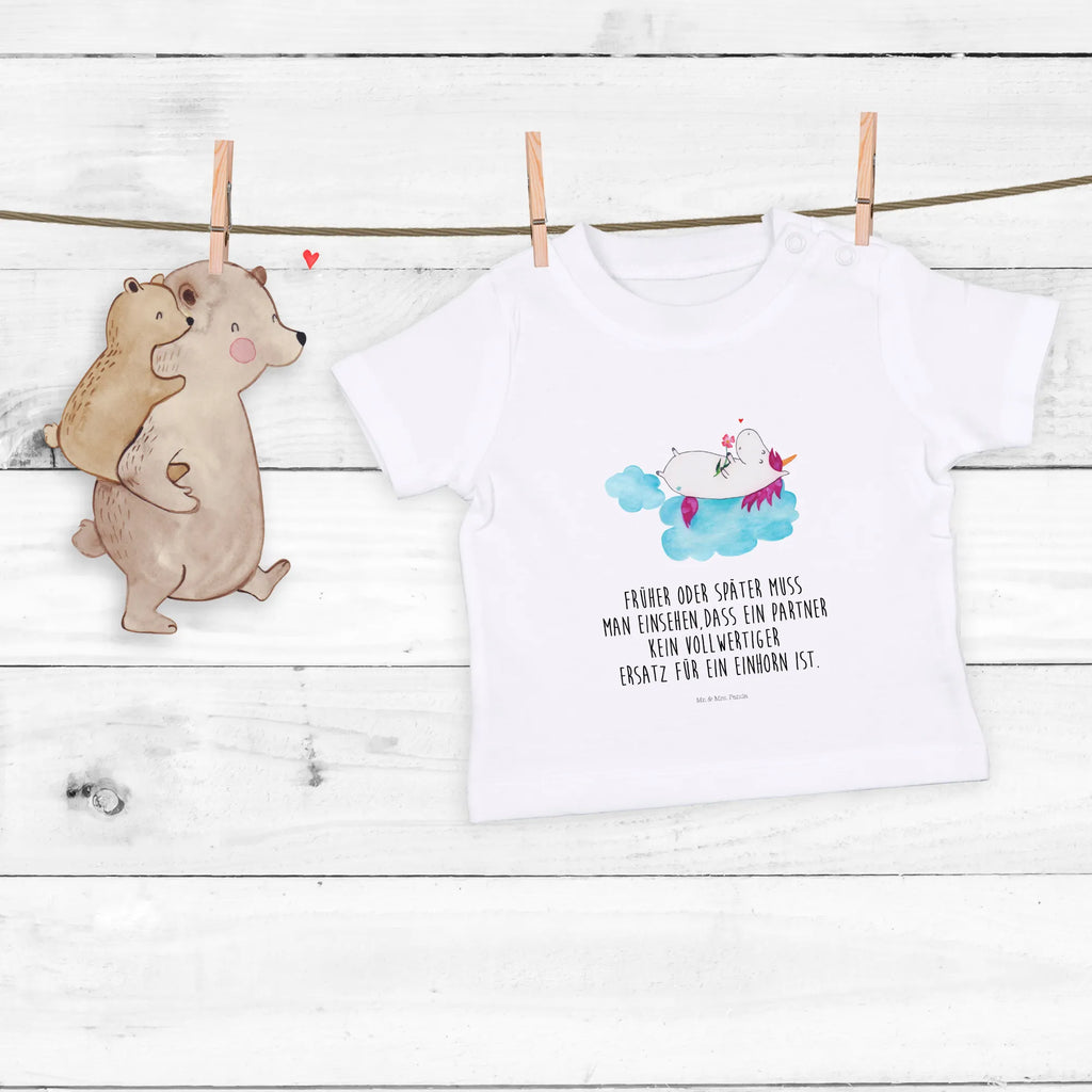 Organic Baby Shirt Einhorn Verliebt Baby T-Shirt, Jungen Baby T-Shirt, Mädchen Baby T-Shirt, Shirt, Einhorn, Einhörner, Einhorn Deko, Pegasus, Unicorn, verliebt, Liebe, Liebesbeweis, Freundin, Wolke