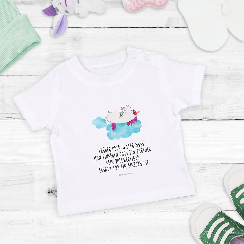 Organic Baby Shirt Einhorn Verliebt Baby T-Shirt, Jungen Baby T-Shirt, Mädchen Baby T-Shirt, Shirt, Einhorn, Einhörner, Einhorn Deko, Pegasus, Unicorn, verliebt, Liebe, Liebesbeweis, Freundin, Wolke