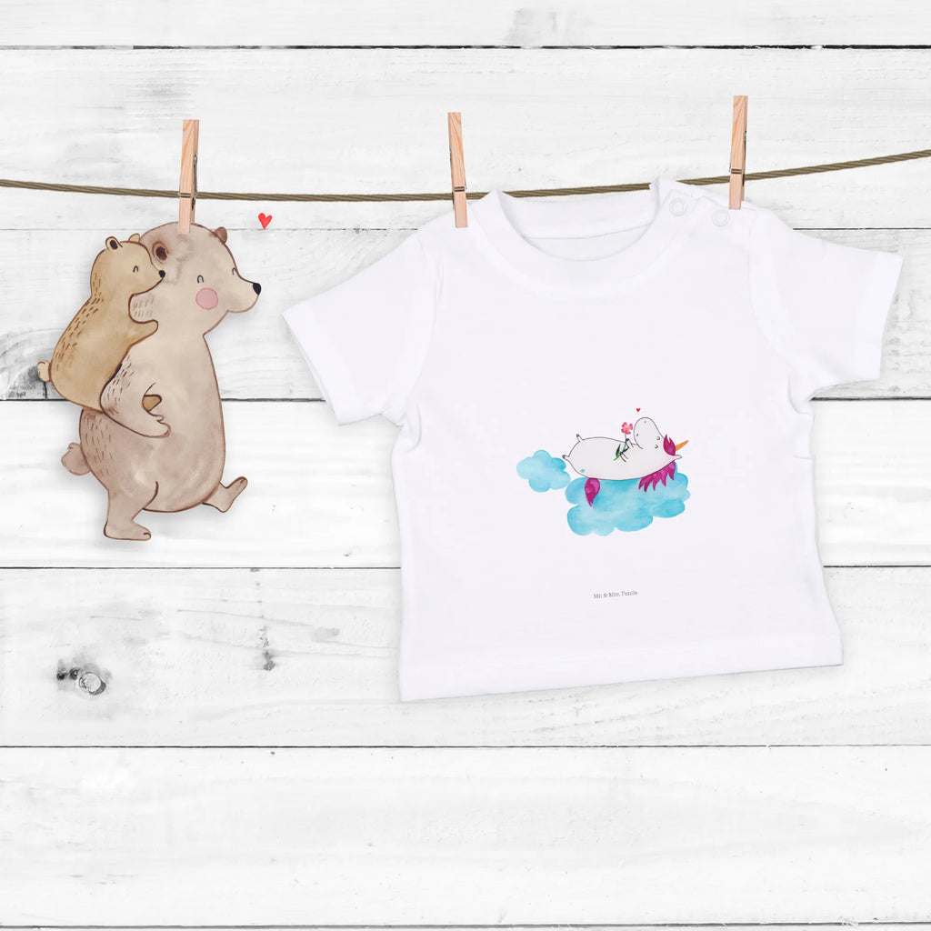 Organic Baby Shirt Einhorn Verliebt Baby T-Shirt, Jungen Baby T-Shirt, Mädchen Baby T-Shirt, Shirt, Einhorn, Einhörner, Einhorn Deko, Pegasus, Unicorn, verliebt, Liebe, Liebesbeweis, Freundin, Wolke