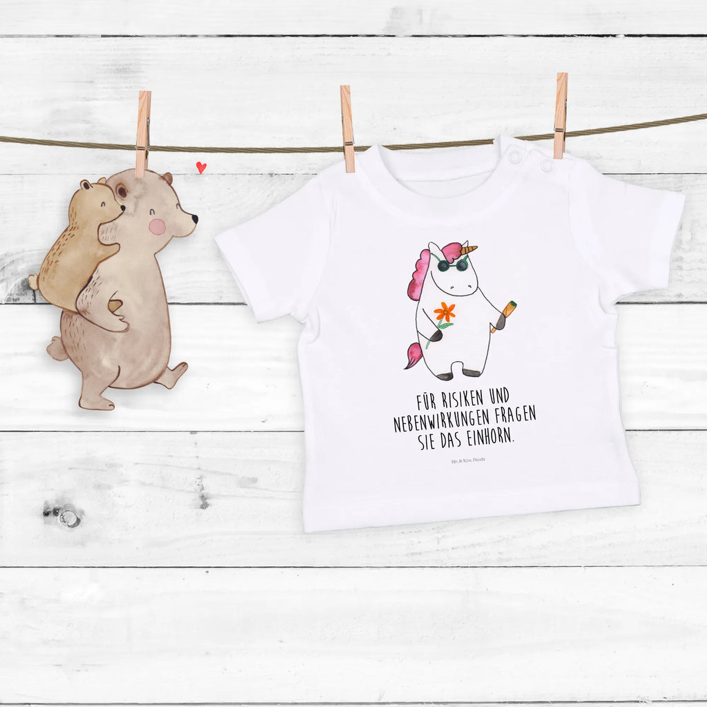 Organic Baby Shirt Einhorn Woodstock Baby T-Shirt, Jungen Baby T-Shirt, Mädchen Baby T-Shirt, Shirt, Einhorn, Einhörner, Einhorn Deko, Pegasus, Unicorn, Kiffen, Joint, Zigarette, Alkohol, Party, Spaß. lustig, witzig, Woodstock