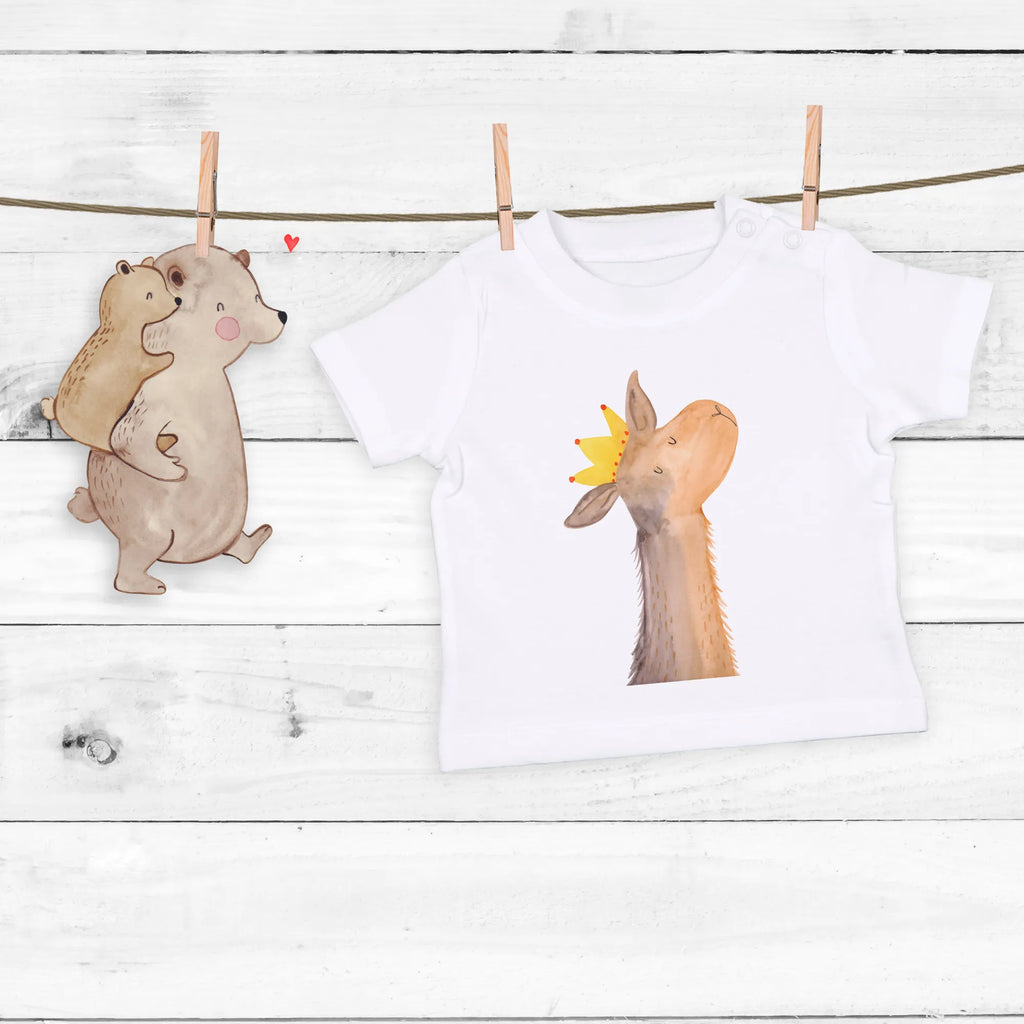 Organic Baby Shirt Lamakopf König Baby T-Shirt, Jungen Baby T-Shirt, Mädchen Baby T-Shirt, Shirt, Lama, Alpaka, Lamas, König, Königin, Freundin, Mama, Papa, Büro Kollege, Kollegin, Chef, Vorgesetzter, Abi, Abitur