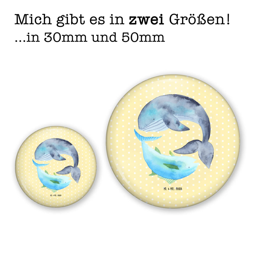 Button Walfisch & Thunfisch 50mm Button, Button, Pin, Anstecknadel, Tiermotive, Gute Laune, lustige Sprüche, Tiere, Wal, Wahl, Tunfisch, Wortwitz lustig, Spruch lustig, Flachwitz, Witz, Spruch des Tages, Flachwitz Geschenk