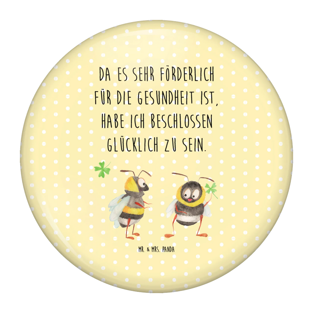 Button Hummeln mit Kleeblatt 50mm Button, Button, Pin, Anstecknadel, Tiermotive, Gute Laune, lustige Sprüche, Tiere, Hummel, Biene, Spruch positiv, Biene Deko, Spruch schön, glücklich sein, glücklich werden, Spruch fröhlich