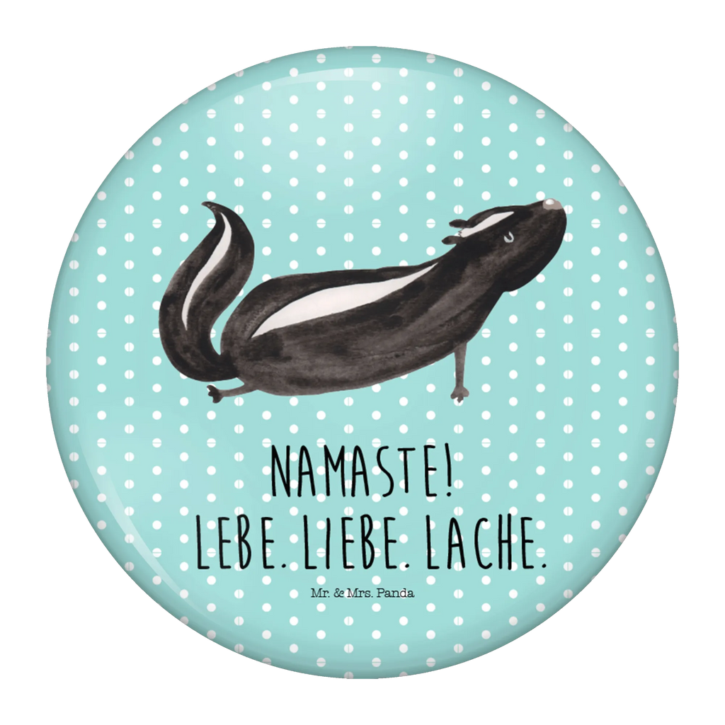 Button Stinktier Yoga 50mm Button, Button, Pin, Anstecknadel, Stinktier, Skunk, Wildtier, Raubtier, Stinker, Stinki, Yoga, Namaste, Lebe, Liebe, Lache