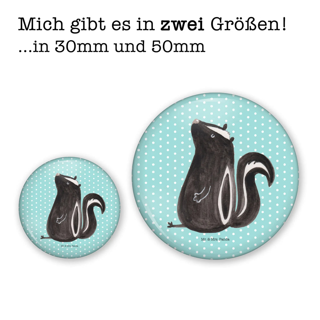 Button Stinktier sitzend 50mm Button, Button, Pin, Anstecknadel, Stinktier, Skunk, Wildtier, Raubtier, Stinker, Stinki, Spruch, Büro, Recht, Besserwisser