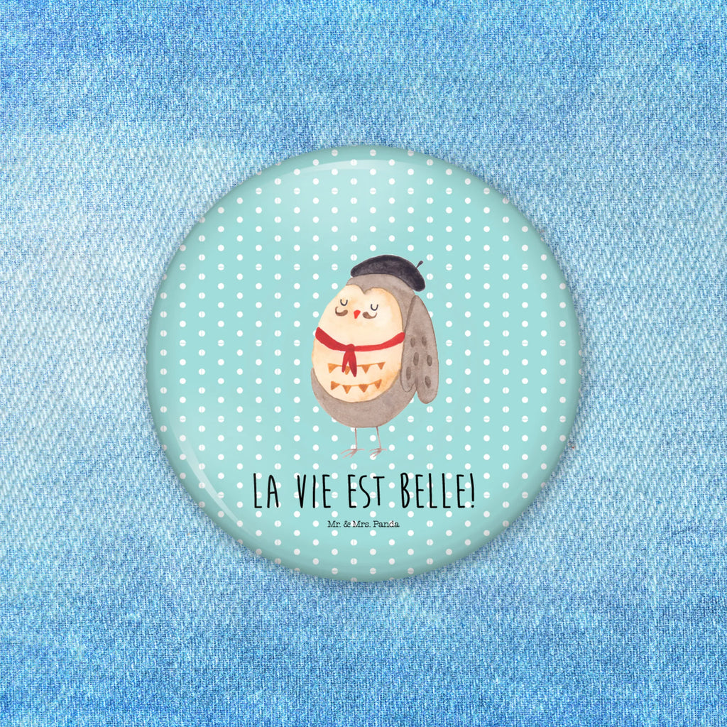 Button Eule Französisch 50mm Button, Button, Pin, Anstecknadel, Eule, Eulen, Eule Deko, Owl, hibou, La vie est belle, das Leben ist schön, Spruch schön, Spruch Französisch, Frankreich