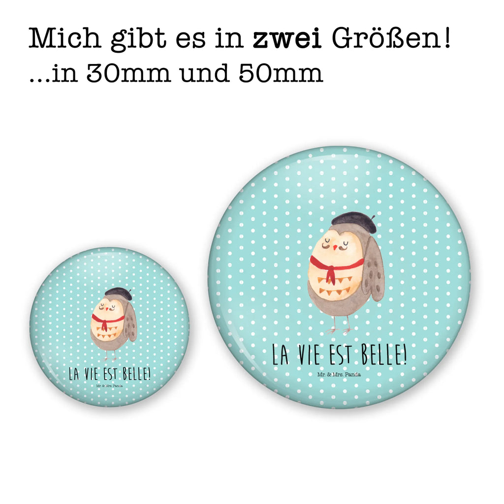 Button Eule Französisch 50mm Button, Button, Pin, Anstecknadel, Eule, Eulen, Eule Deko, Owl, hibou, La vie est belle, das Leben ist schön, Spruch schön, Spruch Französisch, Frankreich