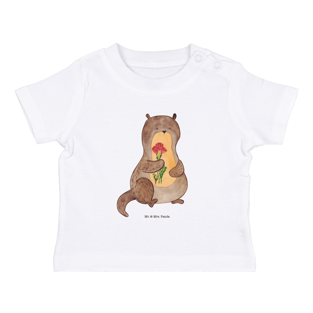 Organic Baby Shirt Otter Blumenstrauß Baby T-Shirt, Jungen Baby T-Shirt, Mädchen Baby T-Shirt, Shirt, Otter, Fischotter, Seeotter, Otter Seeotter See Otter